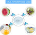 Pack of 12 Silicone Stretch Lids, BPA-Free Round and Square Food Covers, Microwave and Dishwasher Safe - White