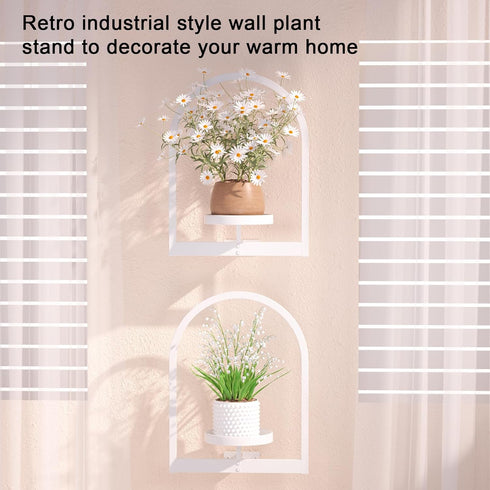 (2 Pack) Flenpptly Wall Plant Holder, Wall Planter for Indoor Plants, Window Plant shelves for Multiple Plants Indoor