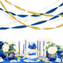 NICROLANDEE Navy Blue Party Decorations - 6 Rolls of Navy Blue Gold Ivory Crepe Paper Streamers for Wedding Birthday