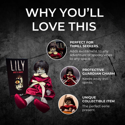 13" Lily: Host a Ghost Creepy Haunted Doll for Protection from Ghosts. Lizzie Borden House Scary Doll for Halloween