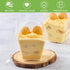 50 Pack 7 oz Zezzxu Square Dessert Cups with Dome Lids and Spoons, Plastic Pudding Cups with Lids Mini Parfait Shooter