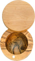 Handcrafted Salt Keeper with Magnetic Lid, 4" Round, Olive Wood by Berard