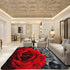 Large Farmhouse Rug - 19.7x31.5 inch Abstract Mat - Romantic Rose Black White Red Painting - Non-Slip Polyester Floor