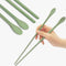 Reusable Long Silicone Cooking Chopsticks with Spoon, 12 Inches, BPA-free Non-Slip Kitchen Utensils (Pastel Green)
