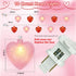 8.5FT 14 IP44 Heart String Lights Plug in, Valentine Lights Indoor & Outdoor, Red Pink Heart Shaped String Lights