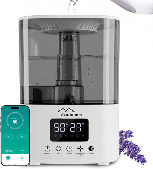 Smart Humidifiers for Bedroom, Top Fill 4L Cool Mist Air Humidifier for