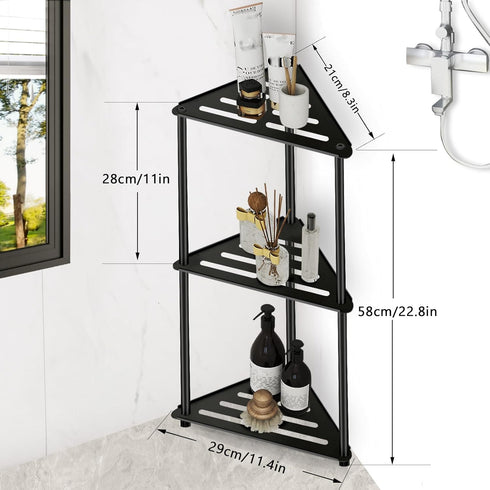 3 Standing Shower Caddy Corner, Tier Stainless Steel Shower Organizer Stand, Rustproof Corner Shower Shelves, Corner