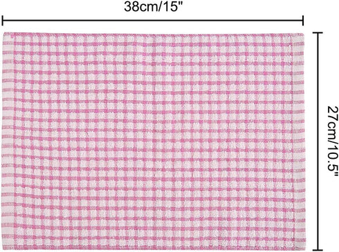 uxcell Cotton Terry Small Kitchen Dish Cloth, Pack of 6 Absorbent Quick Drying Cleaning Dish Rags, 15 x 10.5 Inches,