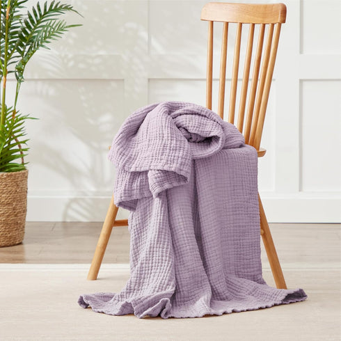 Kozyhvn 100% 50" 70", 6 Cotton Muslin Blanket Large x Layers Breathable and Lightweight Cotton Throw Blanket for Bed