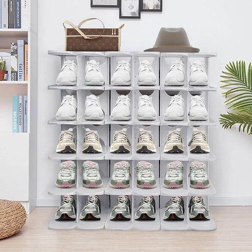 6-Tier Closet, Thickening Cubby Shoe Rack, Free Combination Shoe Organizer for Free Standing Shoe Tower, Stackable