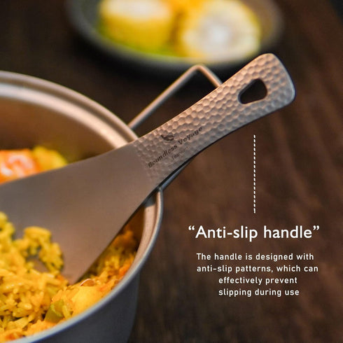 Boundless Voyage Titanium Rice Spoon, Short Handle Cooking Shovel for Outdoor Camping and Household Use