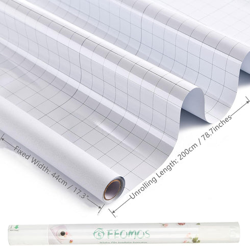FEOMOS 100% Light Blocking White Total Blackout Window Film, Static Cling Room Darkening Cover 17.3x78.7 inches