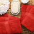Superior Egyptian Cotton Pile Face Towel/Washcloth Set of 6, Ultra Soft Luxury, Red
