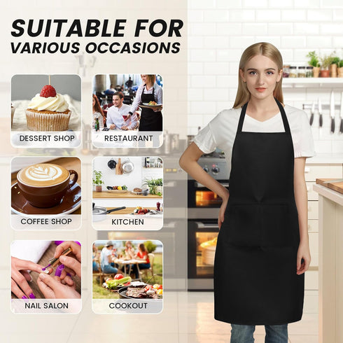 TRENDBOX Bib Apron Adult Women Unisex Comfortable with Front Pocket Washable For Cooking Baking Kitchen Restaurant