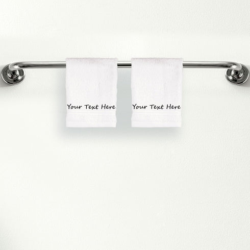 Qute Home Personalized Custom 2-Piece Washcloths Set 100% Cotton, Soft & Absorbent