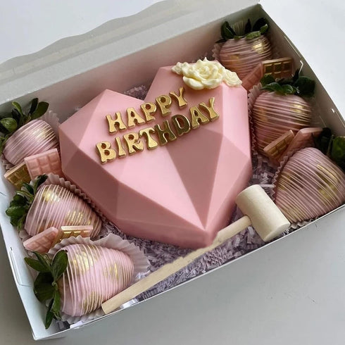 Chocolate Mold Set, Breakable Heart Mold with Hammer, Number and Letter Molds for Cake Decoration and Candy Making