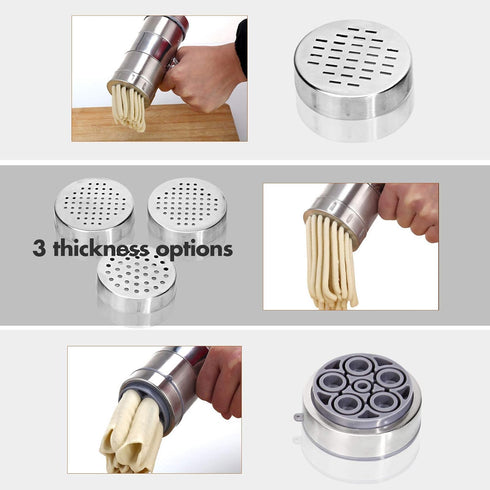 JETH 5 (18.5x14cm) Manual Noodle Pasta Maker Spaghetti Kitchen Tool Stainless Steel Press Machine Press Machine Pasta