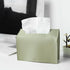 Haecsfl Towel(1-Green) Leather Cover for Disposable Paper Hand Towel Box, Compatible with Kleenex Paper Hand