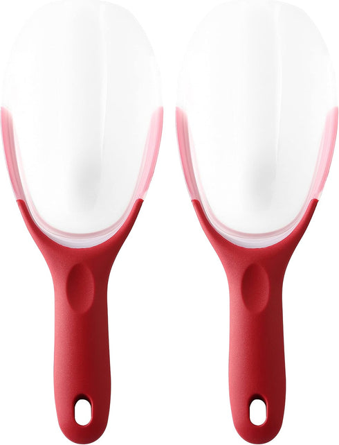 Spring Chef Red Magnetic Ice Scoop for Freezer Bin, Flexi-Plastic Scoopers for Food, 2 Pack