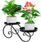 TLBTEK 2 tier Metal Plant Stand,Black Round Potted Planter Stands Indoor Outdoor