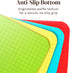 4 Piece Flexible Plastic Cutting Boards for Kitchen, BPA Free, Color Coded with Food Icons