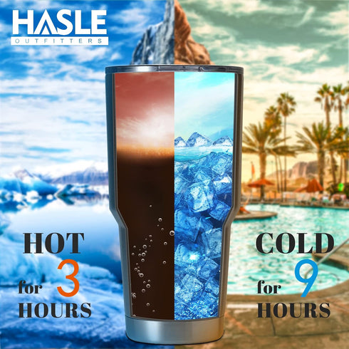 HASLE OUTFITTERS 30oz Stainless Steel Tumbler - Double Wall Vacuum Insulated Travel Mug, Gift Box Set (White)