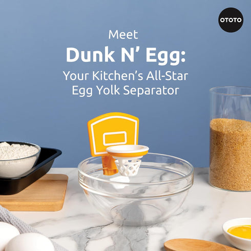 NEW!! Dunk N' Egg Yolk Separator by OTOTO, Egg Separator Funny, Unique Kitchen Gadgets, Cool Kitchen Gadgets, Basketball Gifts, Funny Gifts, Kitchen Accessories, Unique Cooking Gifts, Basketball Stuff by OTOTO