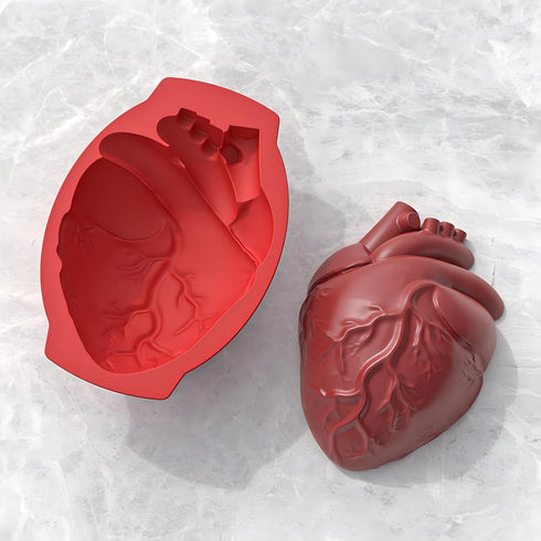 2024 New Extra Large Heart Silicone Mold - 3D Realistic Heart Molds for Cakes, Chocolate, Jelly, Pudding