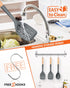 Pack of 3 Silicone Spatula - Non Stick Cooking Utensil Set - Wooden Handle Kitchen Turner for Baking