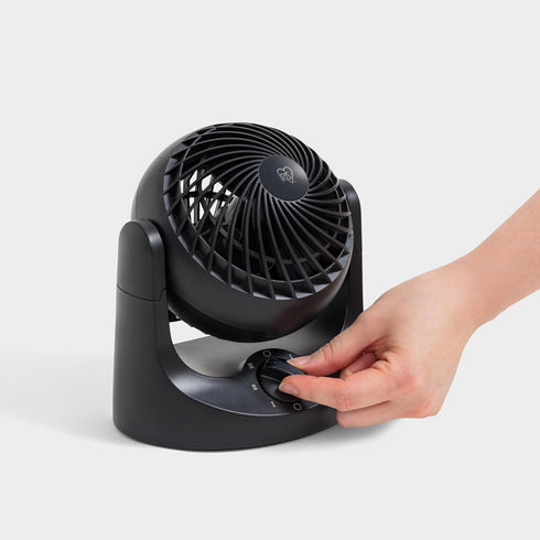 IRIS USA WOOZOO Fan, Small Desk Fan with 3 Speeds, 32ft Air Distance, 7 Inch Mini Fan, 112° Adjustable Tilt, Black