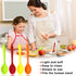 4 Pieces Silicone Mixing Spoon Set, Heat Resistant Basting Spoon, Non-stick Spoon 8.2" for Mixing, Baking, Serving