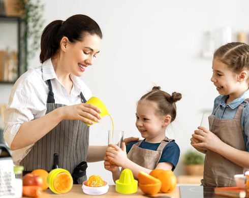 Lechin Hand Juicer - Citrus Juicer with Lemon Shape - Hand Lemon Juicer with Two Press Options for Different Fruits