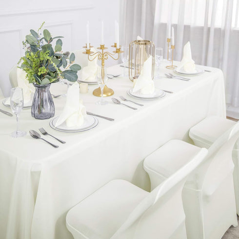 Ascoza 6 Pack Ivory Spandex Folding Chair Covers in Stretch Washable Fabric for Wedding, Party,Holidays,Celebration
