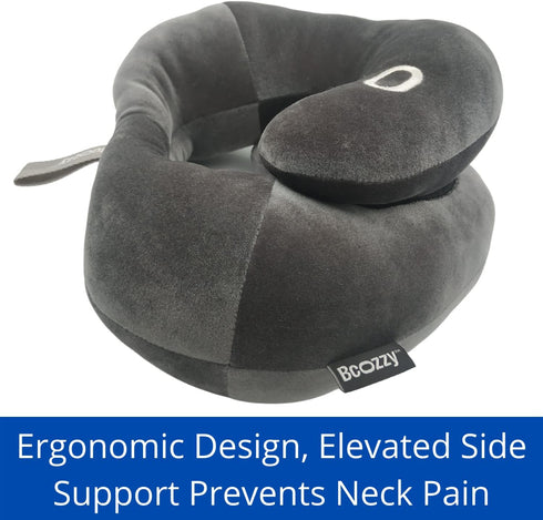 BCOZZY Neck Brace Pillow, Patented Relief for Neck Pain, Soft Washable Adjustable Support, Black
