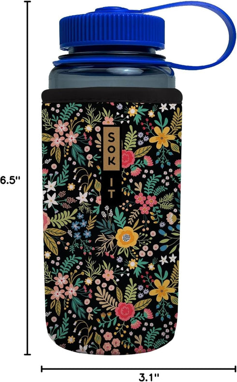 16oz CamelBak Sok It BotlSok Water Bottle Sleeve Insulated Neoprene Cover (English Garden Picnic, Fits or Nalgene)