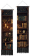 PLIGREAT 2 Pack Vintage Bookshelf Tapestry with Tassel Classic Library Wall Tapestry
