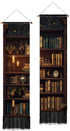 PLIGREAT 2 Pack Vintage Bookshelf Tapestry with Tassel Classic Library Wall Tapestry