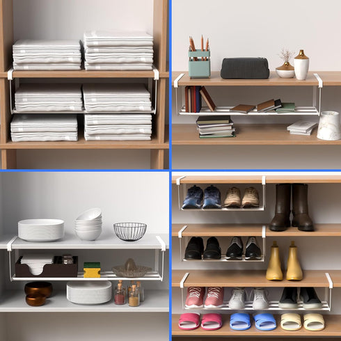 1 Closet 16.5-31.5 Inch CroBlissful Pcs Expandable Shoe Rack Organizer for Adjustable Retractable Hanging Cabinet Shoe