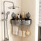 Structoline No-Drilling Corner Suction Cup Shower Caddy(1-Pack Gray),Rust-Proof and Durable Bathroom Organizer with