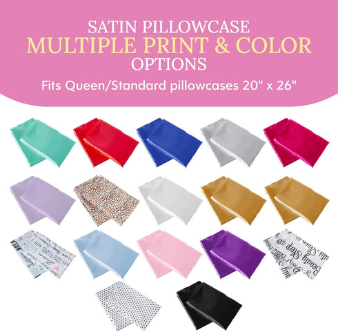 Morning Glamour Satin Pillowcases for Hair & Skin, Standard/Queen Size Set of 2, Gold, 20”x26”