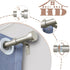 HEI! DEAR Silver Curtain Rods, 18 to 60 Inch (1.5-5ft), 1 Inch Heavy Duty Adjustable Curtain Rod Set, Modern Decorative