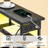 1 Creso hom Narrow Side Table with Charging Station and LED Light, Small End Table with Fabric Drawer, Skinny