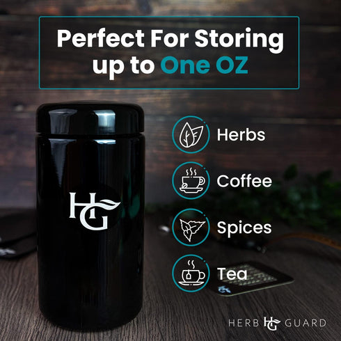 Herb Guard - 1 Oz Airtight Container and Smell Proof Jar, 2 Way 62% Pack