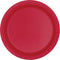 Ruby Red Solid Round Dessert Paper Plates - 7" (Pack of 8) - Vibrant for Birthdays & Events