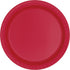 Ruby Red Solid Round Dessert Paper Plates - 7" (Pack of 8) - Vibrant for Birthdays & Events