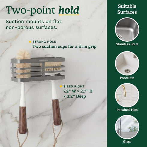 2 Set Cuisinart Piece Sink Sink Drain Strainer with Stainless Steel Rim & Silicone Mesh Base & Sponge Holder