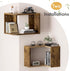2-Tier Floating Corner Shelf, Floating Shelf for Wall, Wood Floating Book Shelf for Living Room, Bedroom, Bathroom