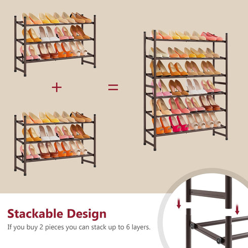 3 Closet, 28-41Adjustable Closet, Tajsoon Tier Expandable Shoe Rack for & Stackable Shoe Shelf Storage, Metal Shoe Rack