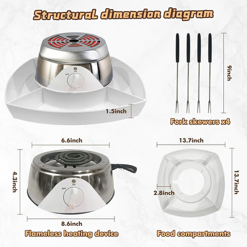 Smores Maker Indoor Kit, Flameless Electric S'mores Maker, Marshmallow Roaster, Movie Night Supplies, 120V