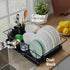 Space-Saving 3-Piece Dish Drainer Rack Set with Cutlery Holder, Maximize Countertop Space, Black